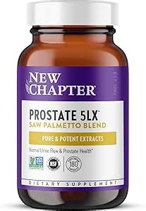 New Chapter Prostate Supplement - Prostate 5LX™ with Clinical Strength Saw Palmetto + Fermented Selenium for Men’s Wellness - 180 ct Vegetarian Capsule