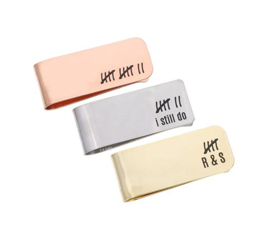 Custom Tally Mark Money Clip - Anniversary Gift, Personalized Engraving - Etsy