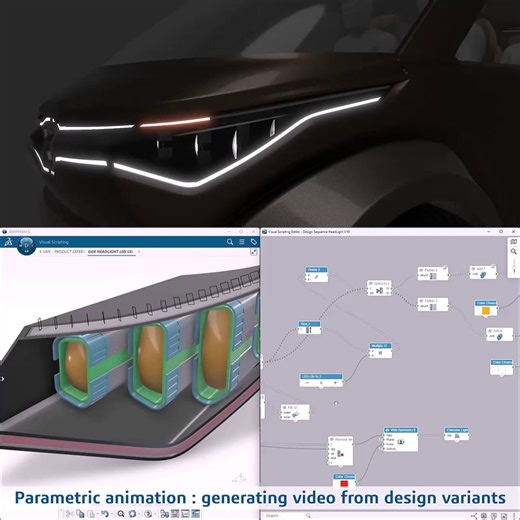 1.2K views · 16 reactions | Parametric animation: generating video from design variants with CATIA Visual Scripting! Did you know? #3DEXPERIENCE | CATIA | Facebook