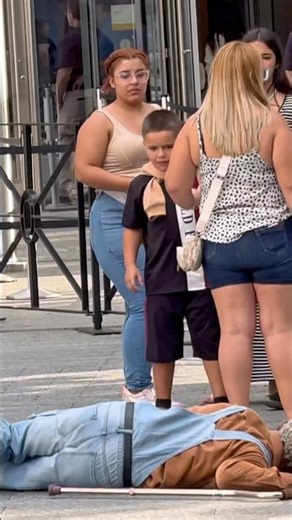 Falling grandpa prank