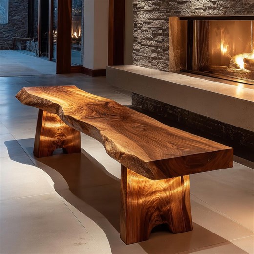 Wood Bench - Wooden Bench - Rustic Bench - Handmade Walnut Dining Bench - Live Edge Farmhouse Bench - Rustic Wood Bench - Handmade Bench - Etsy