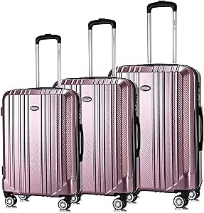 Luggage Set Expandable Premium Carbon Fiber Suitcase 3 Piece Set TSA Lightweight Spinner Carry On Luggage