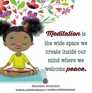 14K views · 1.1K reactions | Meditation is a way to discern and direct the quality and direction of our thoughts. When I meditate, I find my inner space, my inner source of personal peace. Once I find this space, I rediscover myself as a Peaceful being. #brahmakumaris | Brahma Kumaris | Facebook