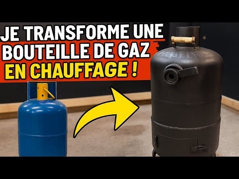 🔥Fabrication d'un poêle à bois avec deux bouteilles de gaz 🔥#bricolage #creative #bricolagefacile