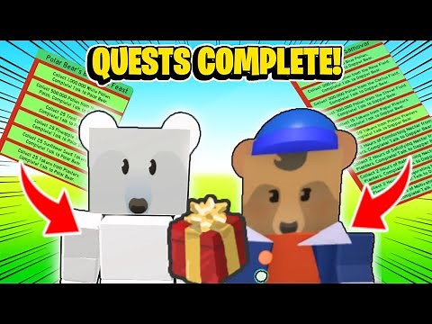 Completing Quests + Giving Presents To Dapper Bears And Polar Bears In Roblox Bee Swarm Simulator
