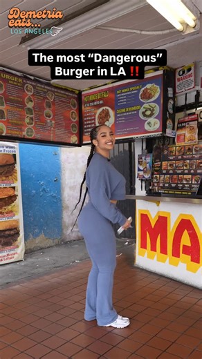 I tried the most “Dangerous” burger in LA‼️ My review of Master Burger is out now 💕 check it out! #LA #foodie | Demetria Obilor