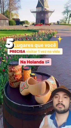🧳 05 lugares para conhecer na Holanda 🇳🇱 Explore o charme desse país encantador, conhecido por seus campos de tulipas coloridas, onde as bicicletas são o meio de transporte preferido dos locais. 🌷🚲 Saboreie os deliciosos queijos holandeses, como o famoso Gouda, e mergulhe na rica cultura artística, visitando os museus de classe mundial em Amsterdã. 🧀🎨 A Holanda vai te encantar com seus canais pitorescos, arquitetura histórica e uma atmosfera acolhedora. 🌷✨🚲🧀🎨 Prepare-se para uma exper