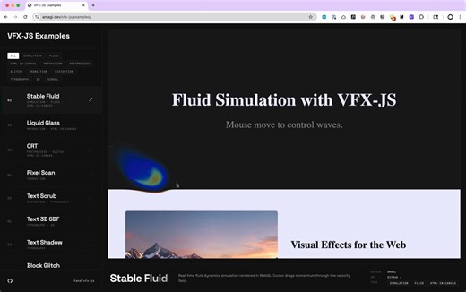 Published VFX-JS example gallery #vfxjs