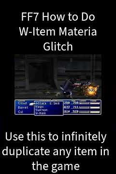 FF7 W Item Materia Glitch! Infinitely Duplicate Any Item Easily! How to do it explained!