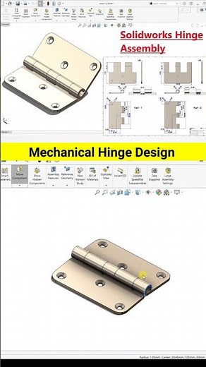 How to Make Hinge in Solidworks #hingetools #solidworks #mechanism