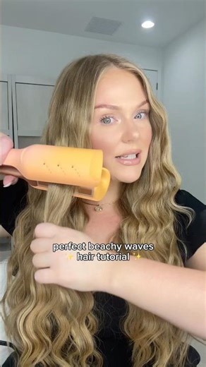 Perfect Beachy Waves Hair Tutorial✨🌊Using the @wavytalkofficial power wave! AD #hairtutorial