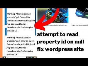 attempt to read property id on null in wordpress | 100% fix it | property id on null, name on null