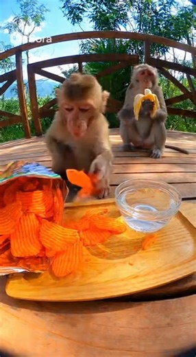 87K views · 845 reactions | Spicy chip and Banana which one the best !003 #monkey #viral #trending #abandoned #poormonkey | Monkey planet | Facebook
