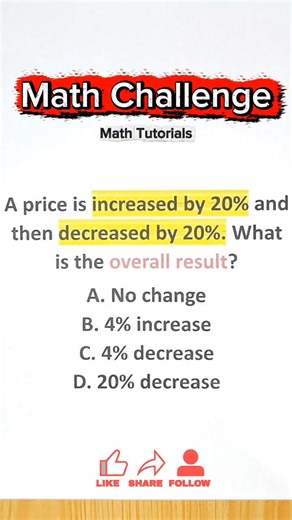 11K views · 33 reactions | Math Challenge #17 Comment your answer ‼️ #mathmadeeasy #Math #MathHacks #Mathhack #MathChallenge2025 #MathMadeSimple #mathisfun #mathteachergon | Math Tutorials | Facebook