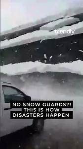 Massive Snow Collapse From Roof Buries Cars—Shocking Clip