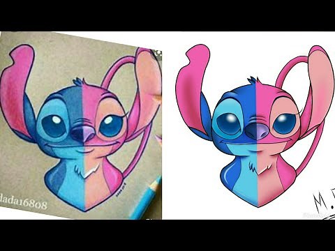 Dibujo el amor inseparable de stitch y Angela 💘 | MARIO ART'S RD