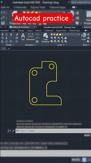 AutoCAD Practice Drawing for Beginners | 2D Mechanical Design Exercise