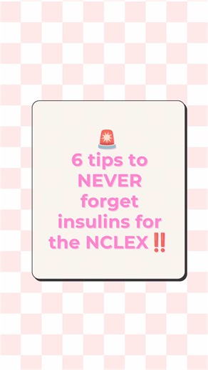 🚨 6 tips to NEVER forget insulins for the NCLEX‼️ 👇🏻👇🏻 Save and share this! 🙌🏻 💉 Insulin = puts sugar IN the cells * Lowers blood glucose * Think: Insulin = Sugar IN 💉 Biggest Risk = Hypoglycemia * Shaky * Sweaty * Hungry * Confused * Tachycardic Remember: Cold Clammy = Need Candy 💉 Rapid-Acting (Lispro, Aspart, Glulisine) * Works fast * Give when food is ready NCLEX: No food = Hold and question 💉 Regular Insulin * Only insulin given IV * Used for DKA Remember: R = Runs through veins 