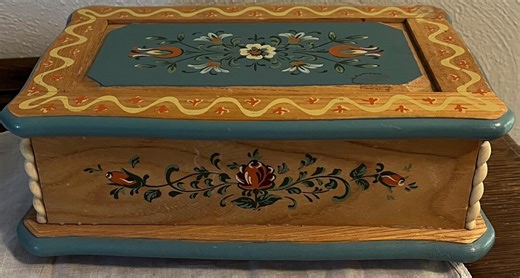 Folk-art Painted Music Box - Etsy Australia