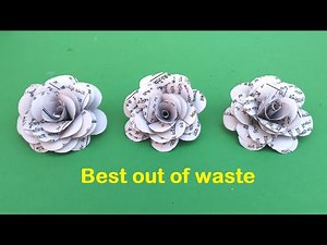 How to make newspaper flowers | Newspaper rose flower | DIY paper flower