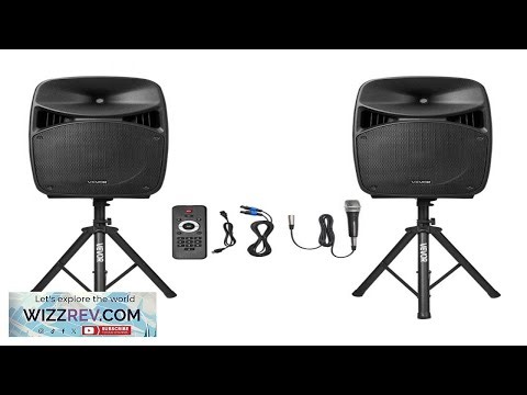 VEVOR Portable PA System 2000W (PMPO) Powered Sound System Set with 3