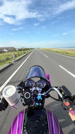 単車で走ってる時の影ってｶｯｺｲｲ💜✨ #海 #ドライブ #族車 #千葉 #cb400sf #fyp