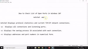 How to Check List of Open Ports in Windows 10?