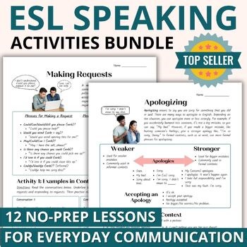 ESL Speaking Activities - Beginner & Intermediate ESL Worksheets - Adults Teens
