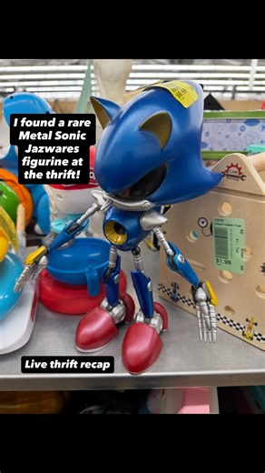 Westin on Instagram: "Found this rare vintage @jazwares Metal Sonic figurine at the thrift store + some other cool DVDs on my lunch break today!🏃💨🙌 . Have you seen this Metal Sonic figure before? I was surprised to see its current value!😮 . . ——————————————- - #sonicthehedgehog #nintendo#thrift#sonicfigures#playstation#nintendoswitch#yardsale#videogames#retrogamer#retrogaming#retrogames#retrocollective#gamer#sonicmovie #garagesale#toyfigures #gamehunting#sonic#gaming#sonicfan #metalsonic #po