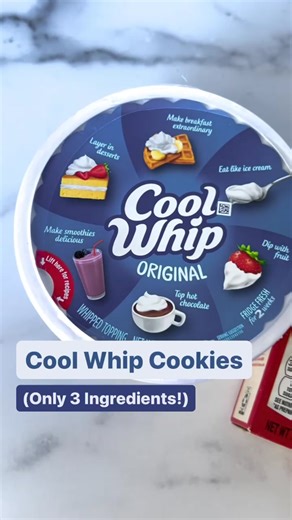 COOL WHIP COOKIES 😎 Easiest cookie recipe EVER!! And they're so soft and chewy! You can use any flavor of cake mix!! #coolwhipcookies #cookiesoftiktok #cookierecipe