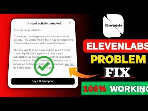 Elevenlabs Unusual Activity Detected Problem Solution 💯 | Best