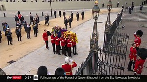 The Queen's coffin arrives at Westminster Abbey ahead of Her Majesty's state funeral. Latest: https://trib.al/kOVP617 📺 Sky 501, Virgin 602, Freeview 233 and YouTube | Sky News