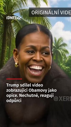 Americký prezident Donald Trump sdílel video zobrazující bývalého demokratického prezidenta Baracka Obamu a jeho ženu Michelle Obamovou jako opice. Přibližně sekundový klip vygenerovaný umělou inteligencí (AI) se objeví na konci asi minutového konspiračního videa o zfalšování prezidentských voleb. Demokraté Trumpův příspěvek odsoudili. 👉 https://www.idnes.cz/zpravy/zahranicni/trump-prezident-usa-obama-opice-kritika-demokrate.A260206_121404_zahranicni_dtt | iDNES.cz