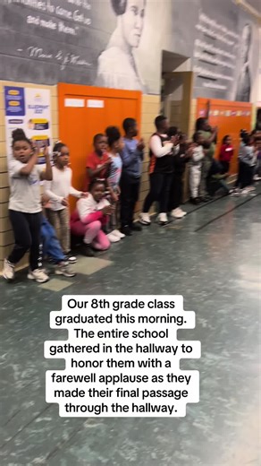 Our 8th grade class graduated this morning. The entire school gathered in the hallway to honor them with a farewell applause as they made their final passage through the hallway. #8thgradegraduation #DPSCD #Classof2025 #Clapout