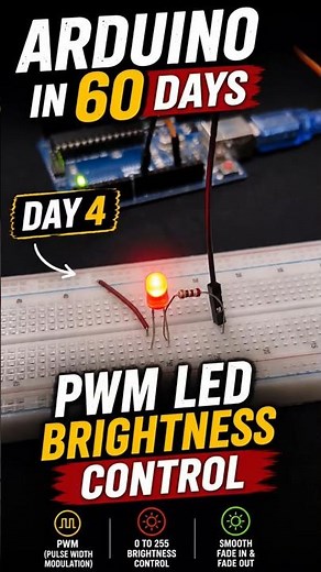 🚀 Arduino in 60 Days | Day 4: PWM LED Brightness Control 💡