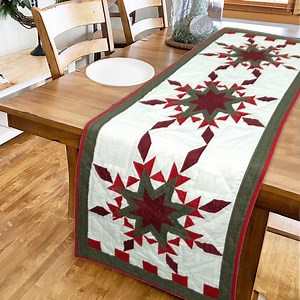 Table Runner Hand Quilted, Patchwork, Table Toppers Calico Country Feathered Star Patchwork Table Runner by HOME HEART Brands(made in INDIA) - Etsy