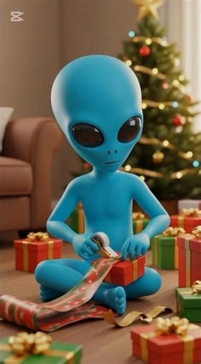 Alien wrapping Christmas gifts🎄🎁😊 #shorts #funny #comedy #animation