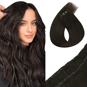Sunny Hair Beaded Weft Hair Extensions Real Human Hair Brown Micro Weft Extensions Human Hair Dark Brown Beaded Wefts Human Hair Extension Short Straight Hair Color Blending 16 inch 50G