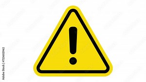 Attention icon animation. Warning sign. Exclamation point 4K resolution video.