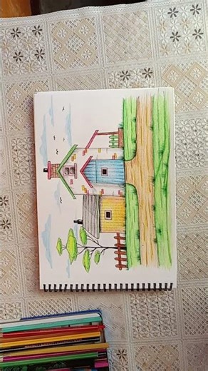 Easy House Drawing Tutorial | Step by Step House Sketching Guide | Pullu Arts Highlight