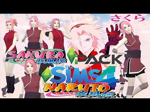 SAKURA PACK | THE SIMS 4 | NEW OUTFIT AND HAIR | CAS NARUTO CHARACTOR | [ S4ANIMECAS ]