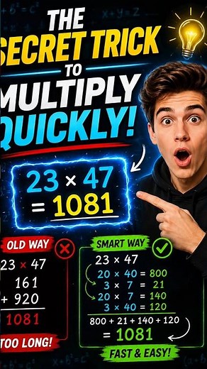 The Secret Trick to Multiply Quickly #MathTricks #Multiplication #FastMath #MathHack #mathtricks