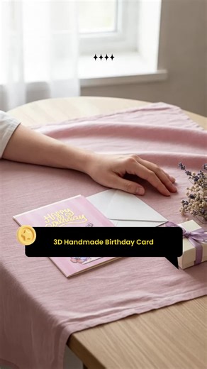 New 3D Pop-Up Birthday Card Handmade Paper Sculpture Cross-Border Happy Birthday Card