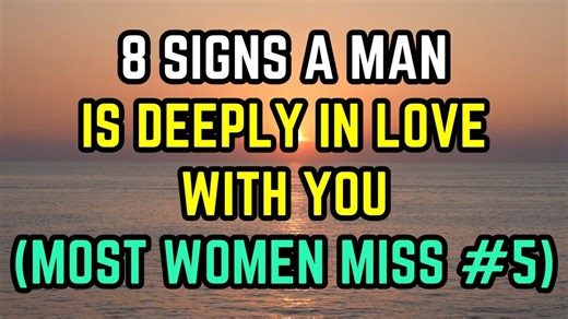8 Signs a Man Is Deeply In Love With You (Most Women Miss #5) #Relationship #relationshipadvice #relaitonshiptips When a man is deeply in love with you, you’ll spot these 8 signs There’s one sign of love that almost never gets talked about because it doesn’t look romantic, dramatic, or obvious. But it’s often the most honest indicator of all. Everything in this video builds toward it—and once you hear the final point, you’ll understand why it matters more than words ever could. #dating #datingti