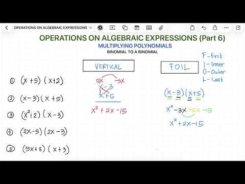 Multiplying Polynomials - Binomial by Binomial 
