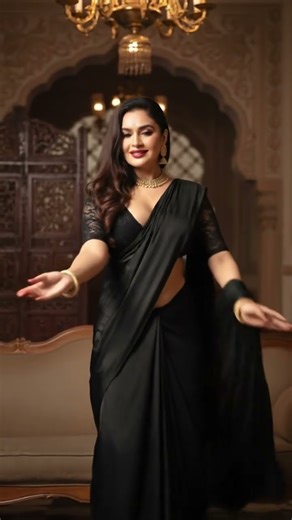 Black Saree Dance | Royal Palace Cinematic Dance Video | Bollywood Slow Motion Look #dance #shorts