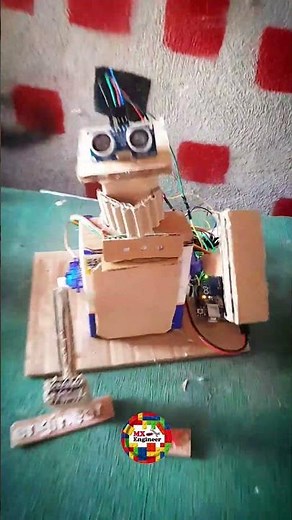 tutorial make robot with cardboard and arduino and ultrasonic sensor
