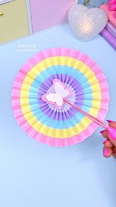 Cómo hacer un abanico de papel fácil 💕 Manualidades con papel #diy #manualidades #craft #papercraft | Innova Manualidades
