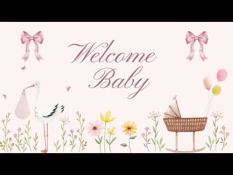 Welcome Baby Background 💕 2 Hour Pink Baby Shower Wallpaper | No Music Elegant Party Screen