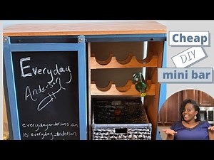 Cheap DIY Mini Bar with Refrigerator for less than $100